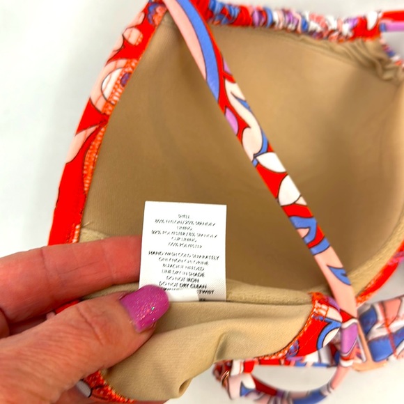 Women's 34D Multi colored Lightly Lined Tunneled Front Keyhole Bralette … - Picture 9 of 11